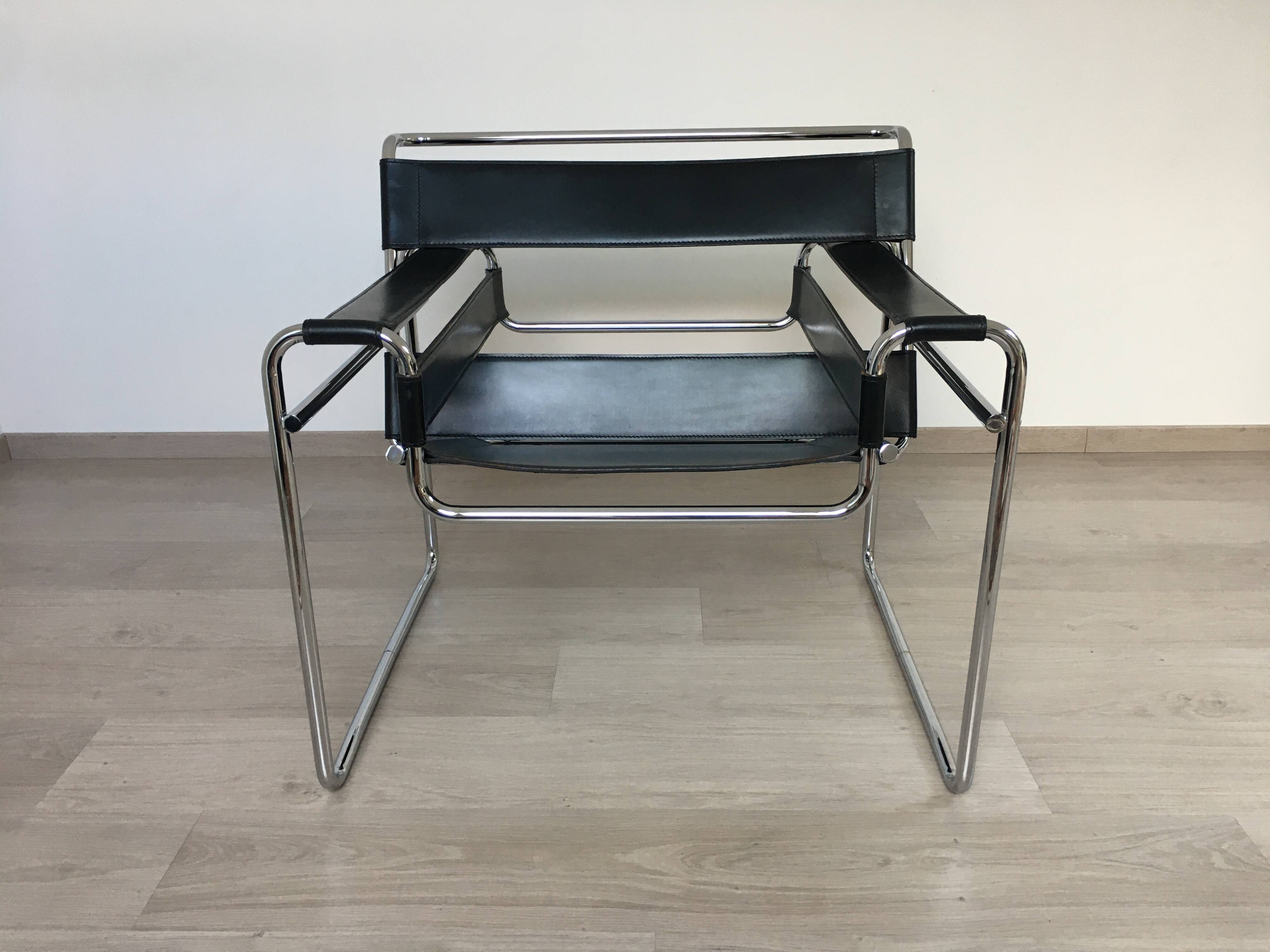 Fauteuil Wassily de Marcel Breuer année 1980