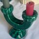 Green slip candle holder
