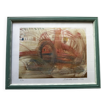 Lithographie 1/10 signée Bernard Ledein, 1986