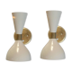 Pair italian wall lightstyle years 50's white ivory