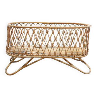 Vintage rattan cradle