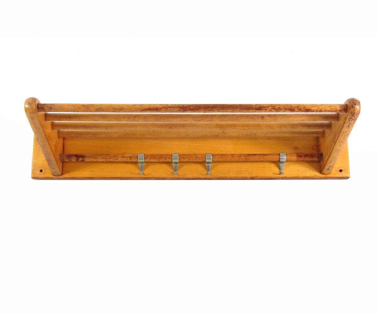 Porte-manteau en bois vintage des années 50 design Piet Zwart Bruynzeel