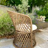 Fauteuil trône en bois - vers 1960.