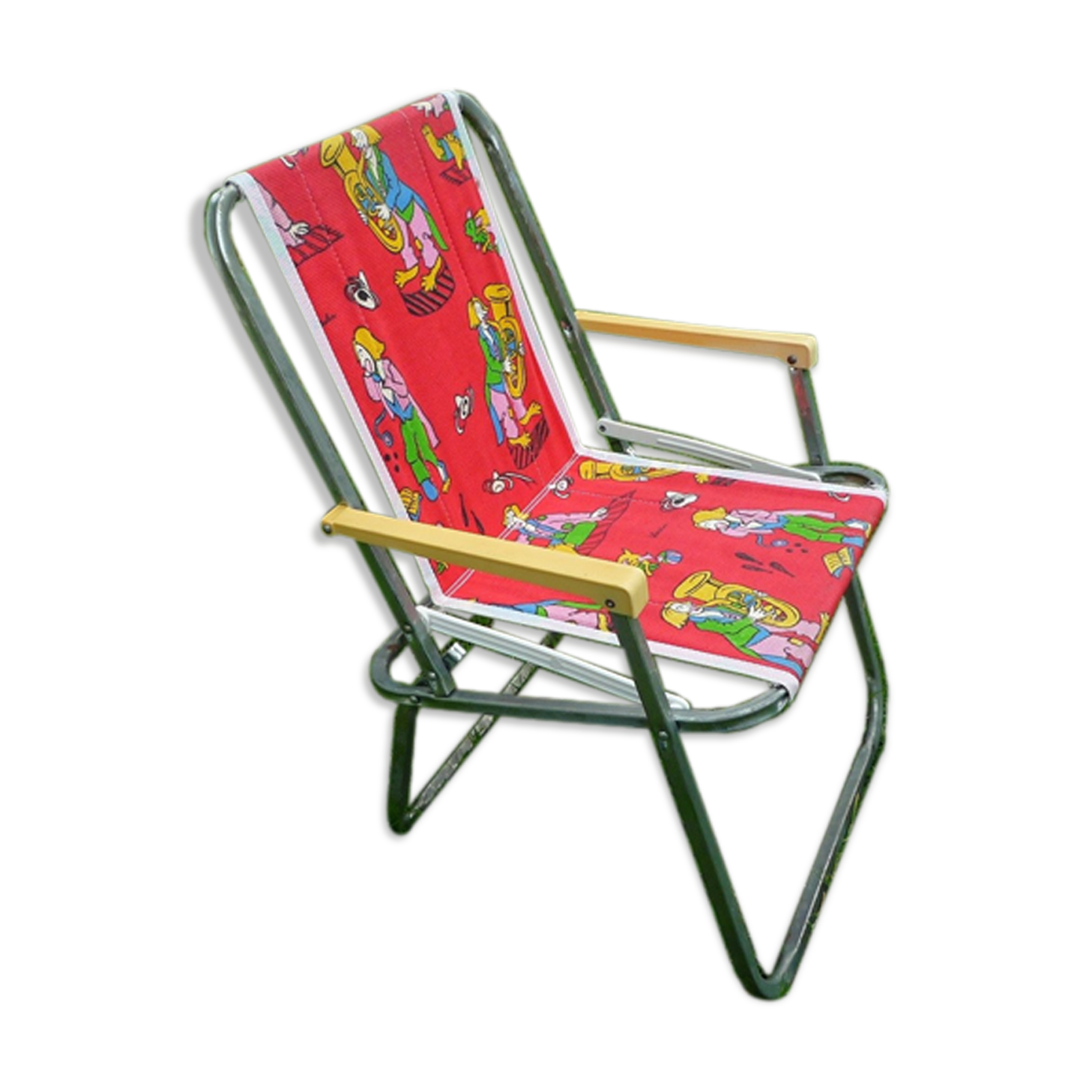 Folding child camping armhair, vintage 70s