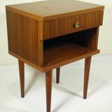 1960s bedside table with tapered legs