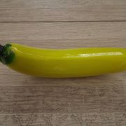 Vintage Murano Glass Fruit In The Shape Of A Yellow Banana 4990