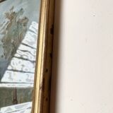 Gouache “Sicilian countryside” and glass frame from the early 20th century