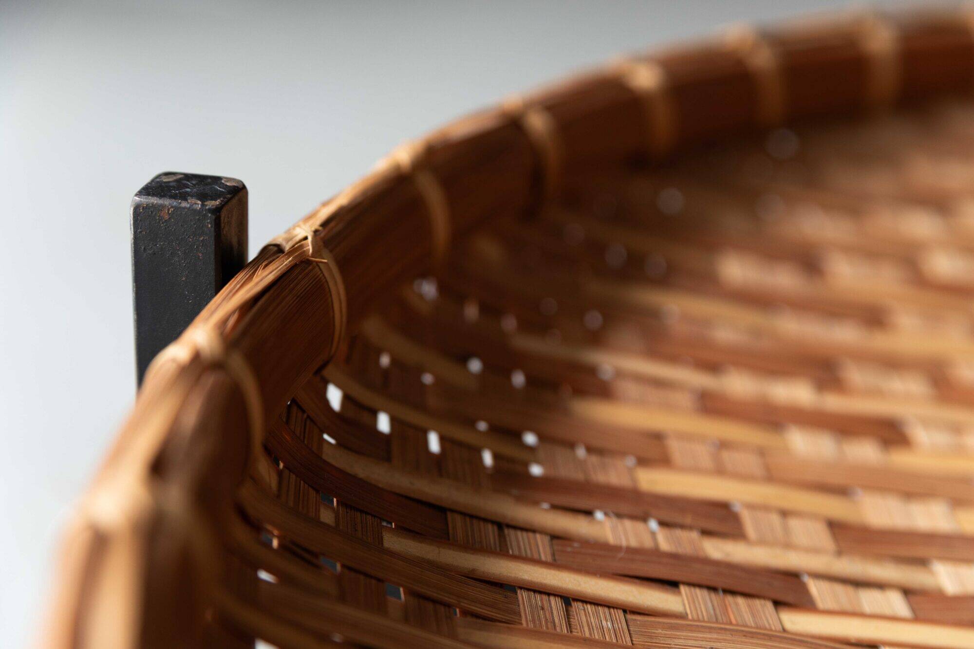 Rattan magazine basket, Netherlands, 1960s