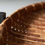 Rattan magazine basket, Netherlands, 1960s