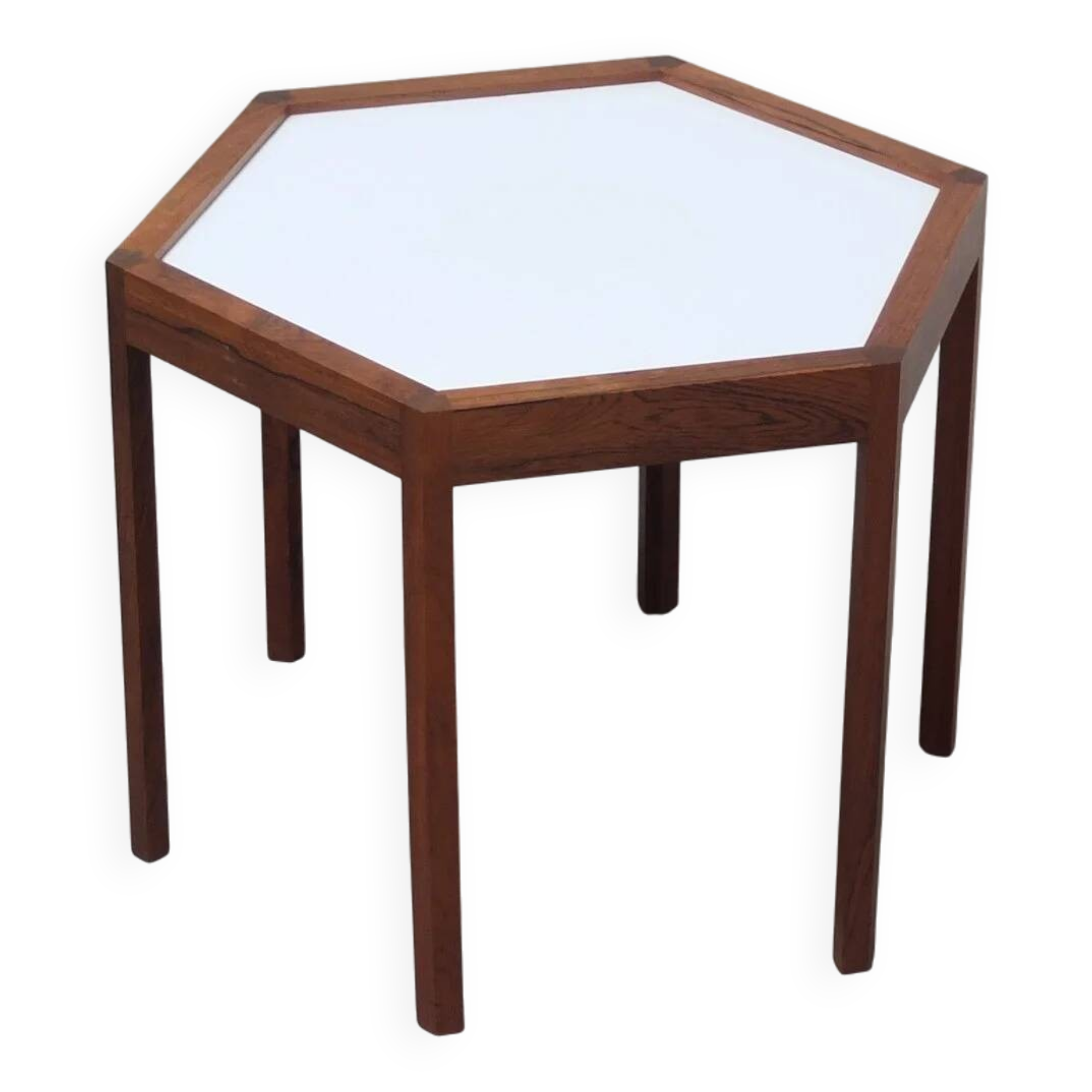Rosewood 'Hexagon' side table by Hans Christian Andersen, 1960s