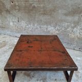 Industrial coffee table pallet table steel cinnamon brown