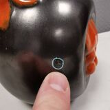Vase in metallic glaze with orange details, Upsala Ekeby Sweden