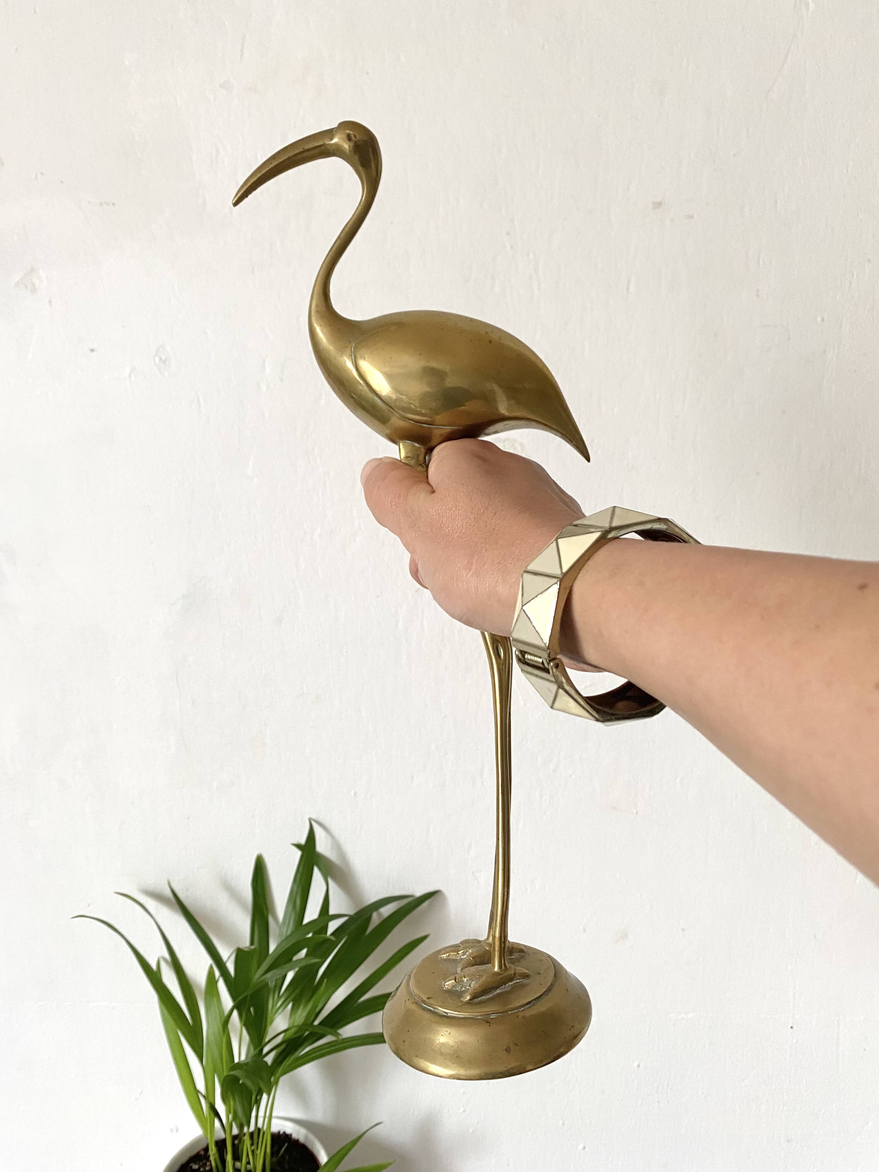 Oiseau en laiton doré 36 cm