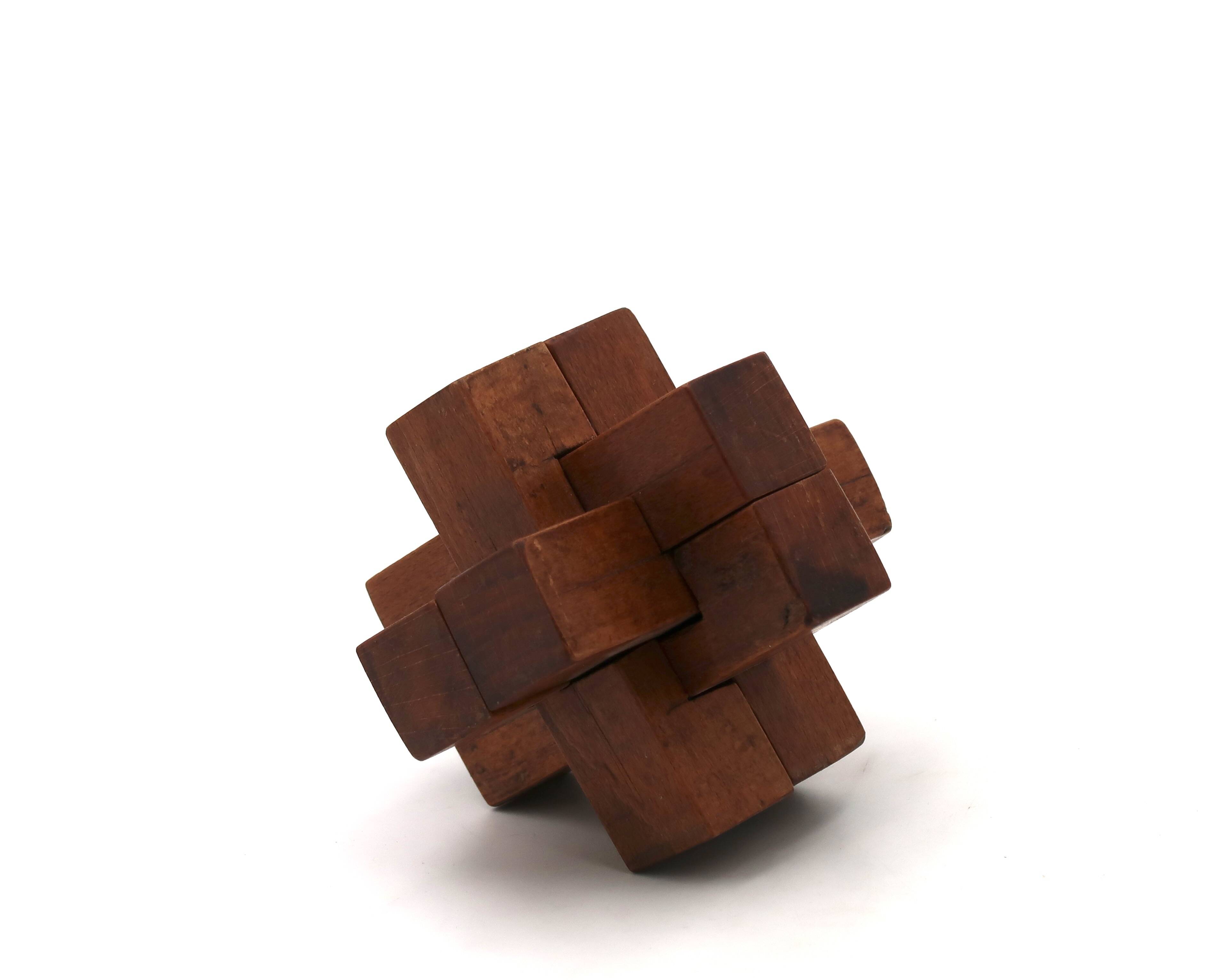 Handcrafted wooden puzzle, 1970s