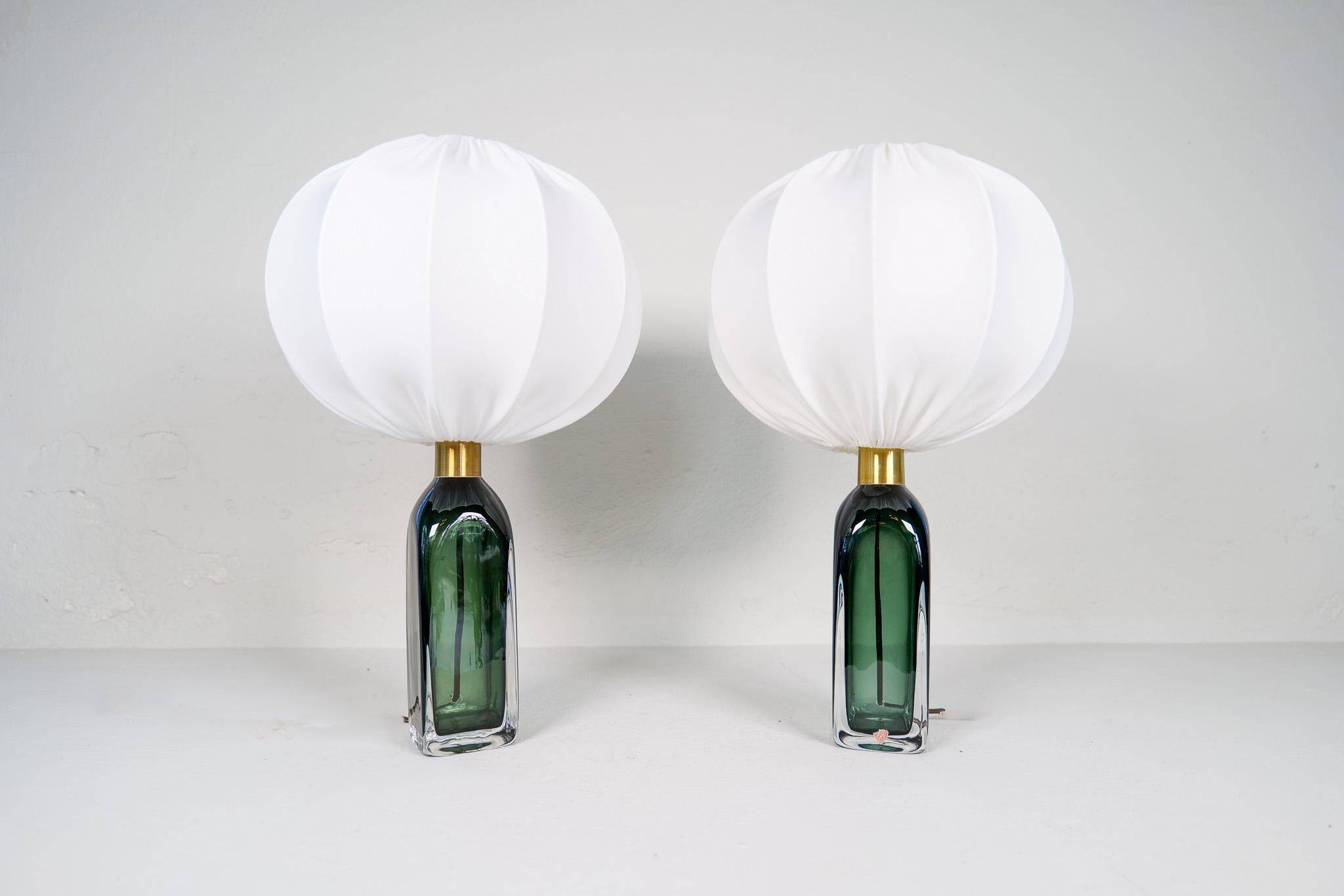 Mid-Century Modern Table Lamps by Carl Fagerlund for Orrefors Sweden RD 1406