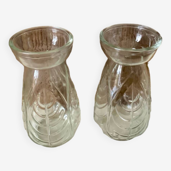 Set of 2 hyacinth bulb vases