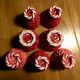 Set of 7 eggcups by Louis Bacculini, Vallauris, with 2 cups of salt, 6 saucers