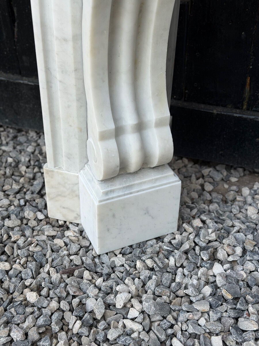 Napoleon III fireplace in white Carrara marble, circa 1880.