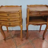 Paire de chevets style Louis XV en merisier