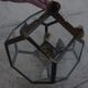 Old lantern in brass and glass with 8 facets or 24 stained glass windows