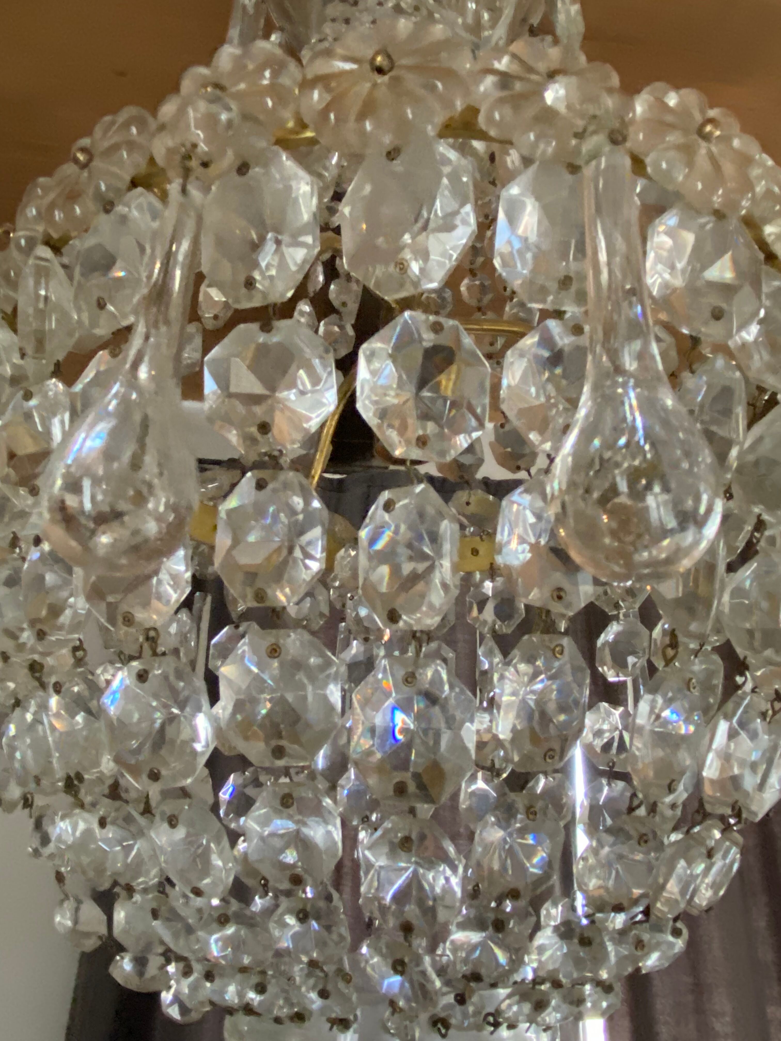 Bohemian crystal hot air balloon chandelier