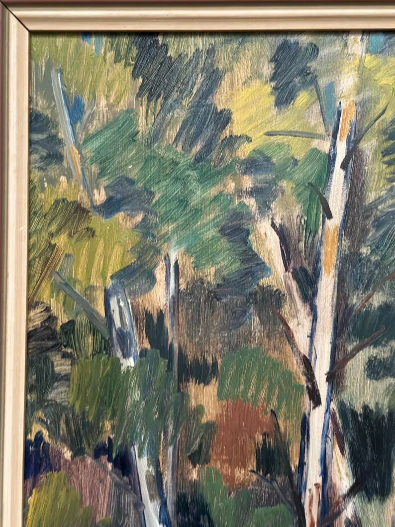 Original Swedish Oil on Panel – “Forest” by Arvid Herbert