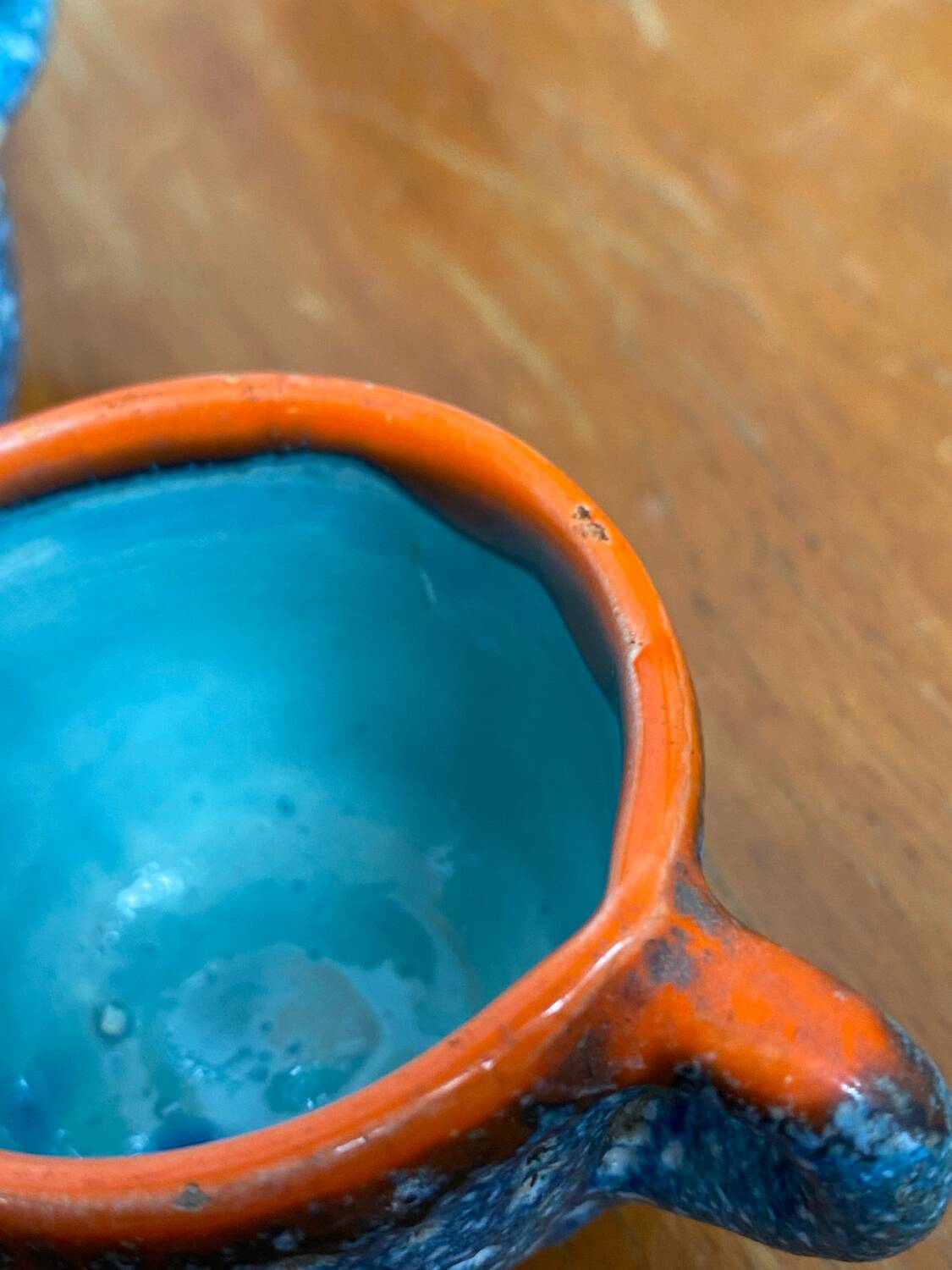 Liqueur service, ceramic, sea foam, Vallauris