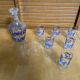 Service liqueur luminarc carafe + 6 verres verre moulé décor feuillage