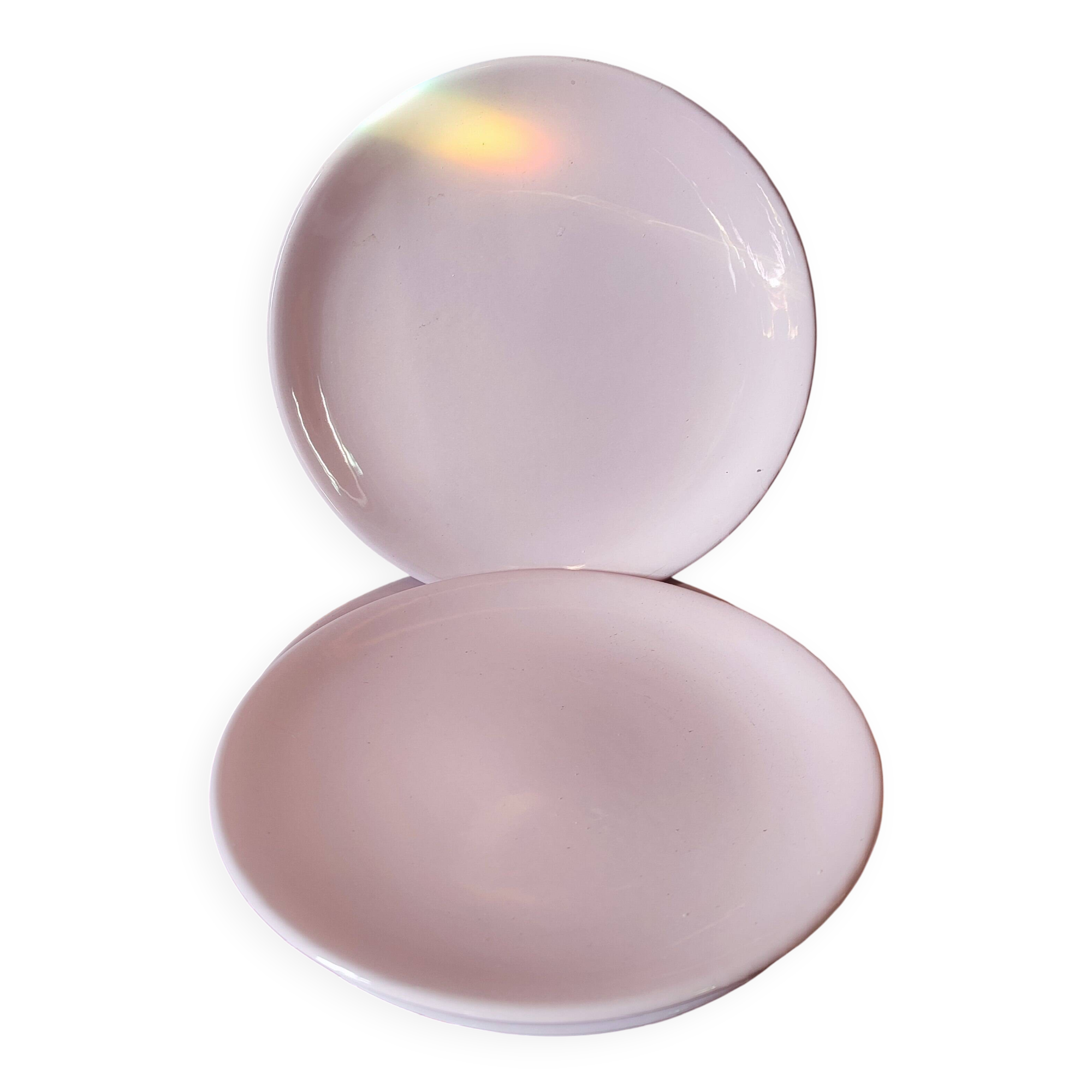 6 pink earthenware plates by Niderwiller