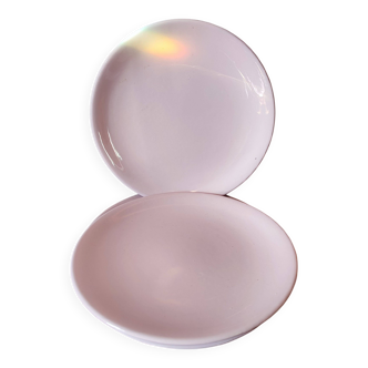 6 pink earthenware plates by Niderwiller