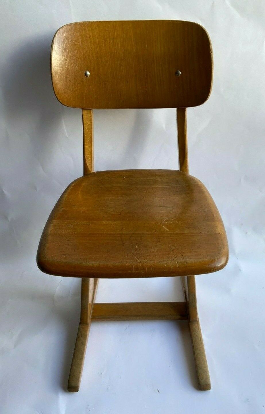 Suite of 6 chairs foot compass 1960 beautiful blond patina