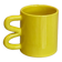Mug cup ceramic handle graphic wave design colorful lemon yellow
