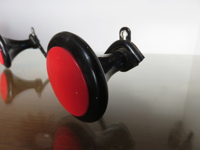 Coat rack in Bakelite and metal, 2 hooks 50 years 60