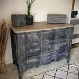 Solid wood crossbow chest of drawers