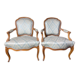 Pair of Louis XV style convertible armchairs