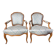 Paire de fauteuils cabriolets de style Louis XV