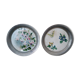 Duo of sub bouteilles or metal and ceramic coasters