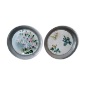 Duo de sous-bouteilles ou sous-verres métal et céramique
