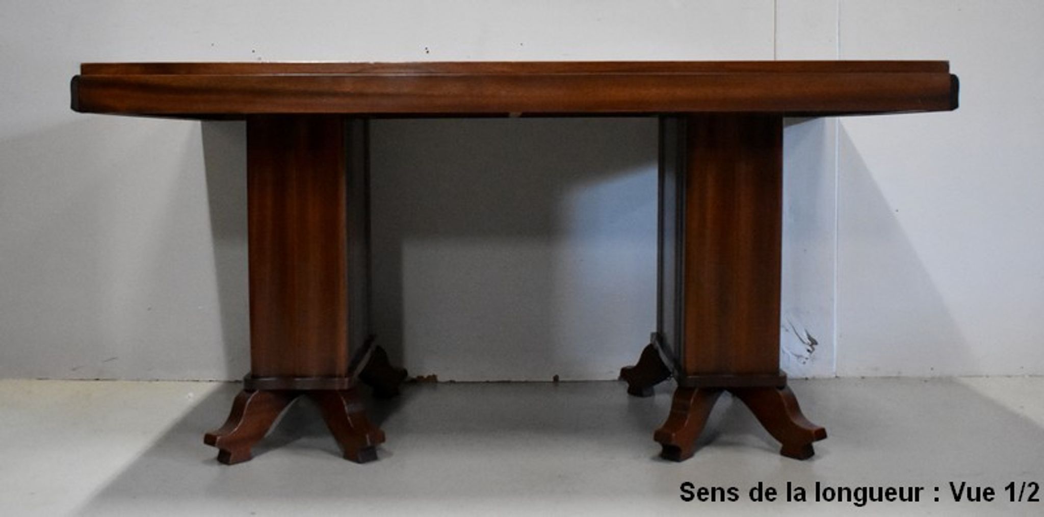Table rectangulaire en acajou massif et plaqué 1930/1940
