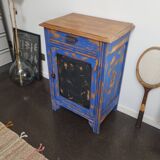 Vintage Jam Cupboard / Small Blue Workshop Cabinet