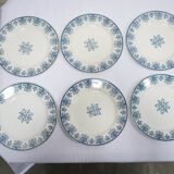 Series of 10 old Terre de Fer plates by L.G. for the earthenware factory of Clairefontaine