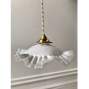 Opaline suspension in pleated glass 40s-50s