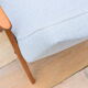 Fauteuil restauré vintage, 1960, tissu bleu clair