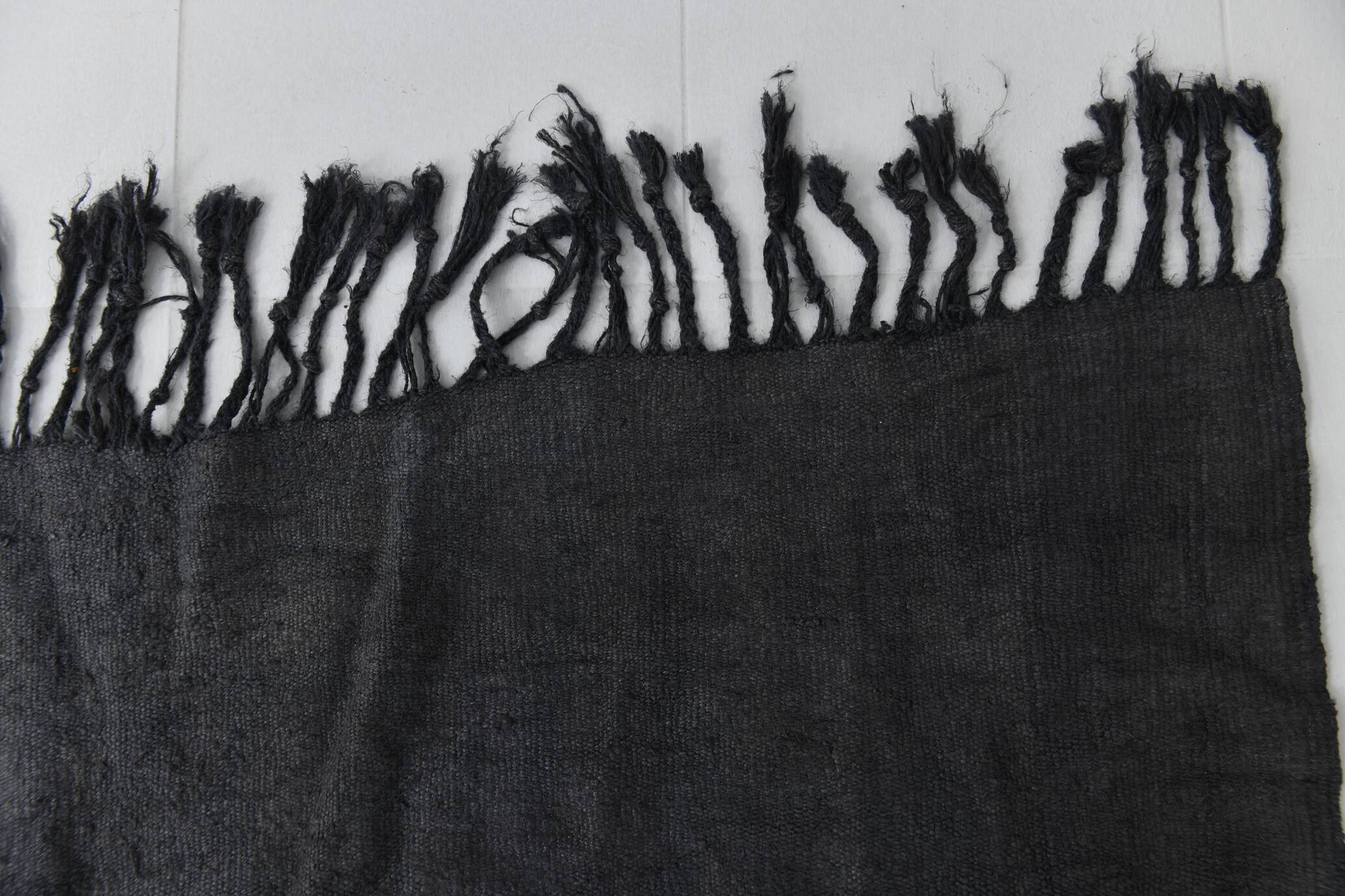 6x7 Charcoal Handwoven Anatolian Kilim Rug, 172x218 Cm