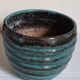 Ceramic planter with speckled enamel gadroons from the 1940s