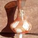 Old vase in real opaline from Italy, painted by hand.