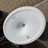 Original oval Tulip Knoll table 198cm white laminate, NEW in the box.