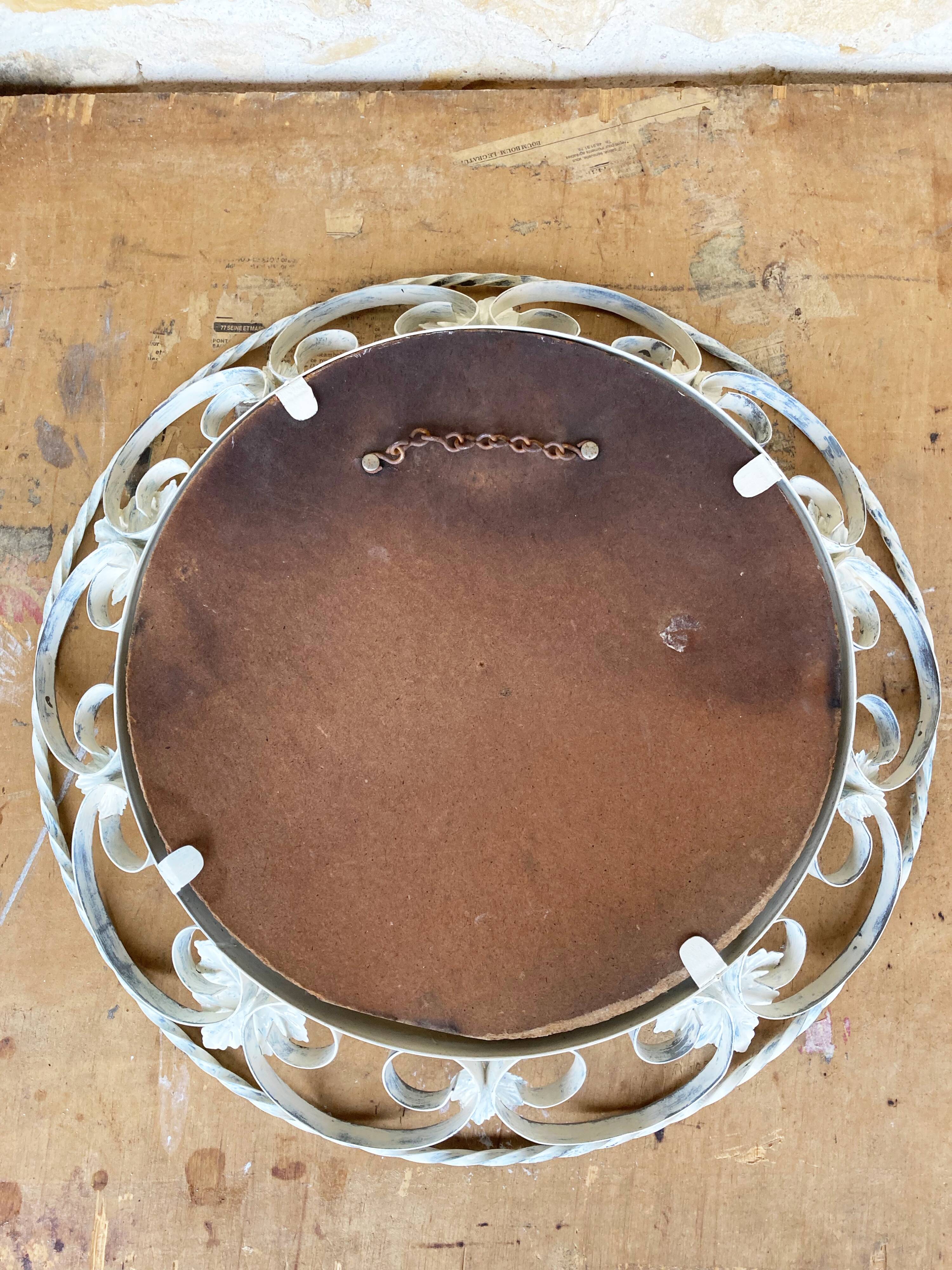 Miroir convexe en fer forgé, Angleterre années 1950