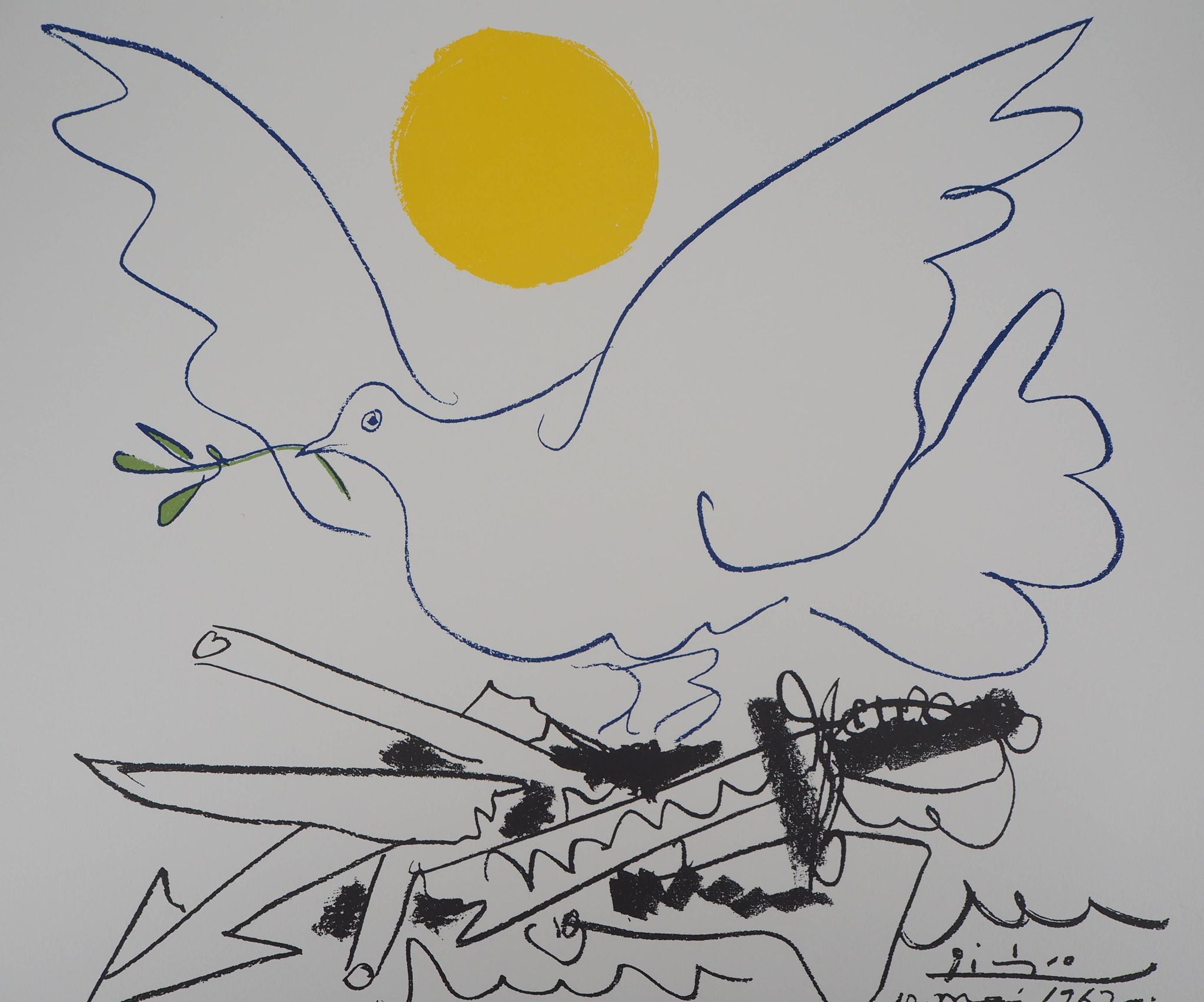 Pablo Picasso : Colombe de l'avenir, Lithographie signée
