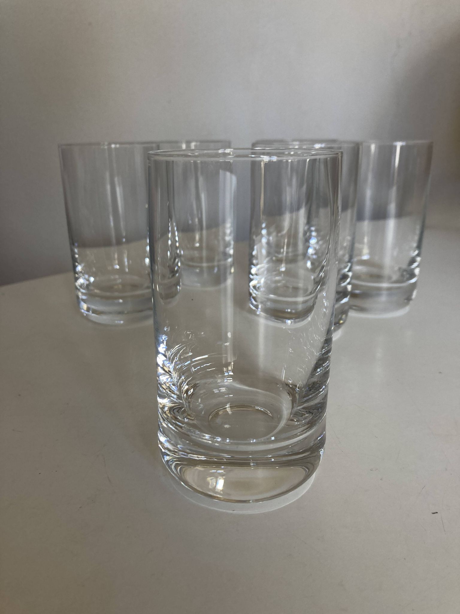 Set of 6 1970 Scandinavian crystal goblet glasses